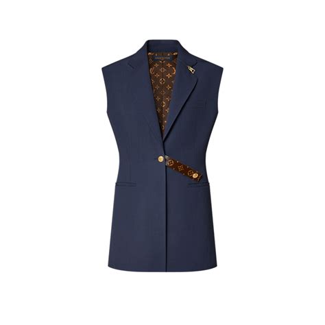 louis vuitton monogram blazer|Monogram Tab Fitted Sleeveless Blazer .